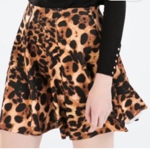 Zara Trafaluc Cheetah Skater Skirt